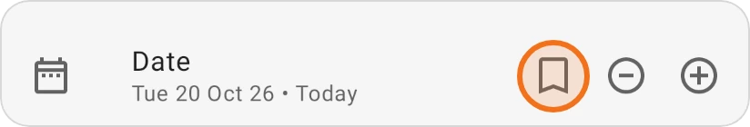 The Date row of a new expense, with the Use last selected date button highlighted