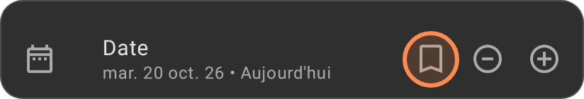 La ligne Date d'une nouvelle dépense, avec le bouton Utiliser la dernière date sélectionnée en évidence