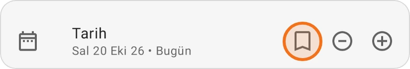 Yeni bir giderin Tarih satırı; Son seçilen tarihi kullan düğmesi vurgulanmış